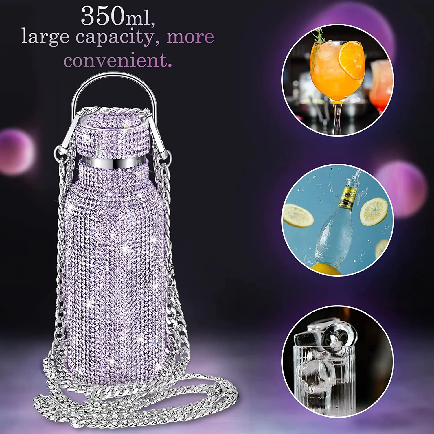 Diamond Bling Rhinestone Stainless Steel Water Bottle – She's A Beat Beauty