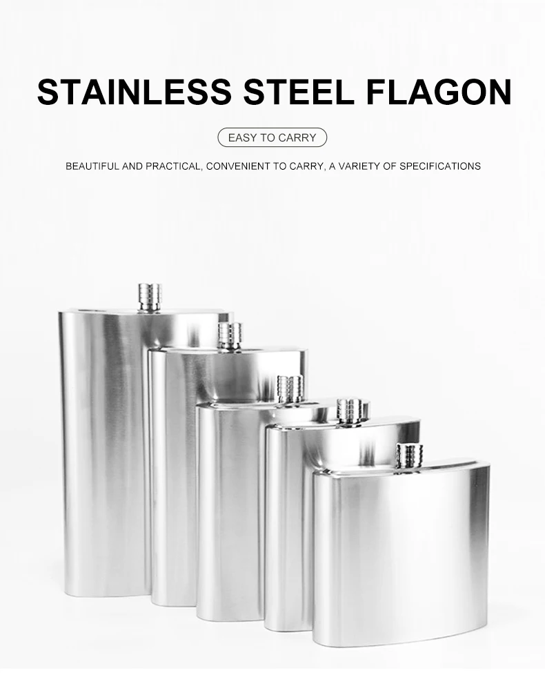 Custom Logo 8oz Alcohol Flagon Stainless Steel Whisky Wine Pot Hip