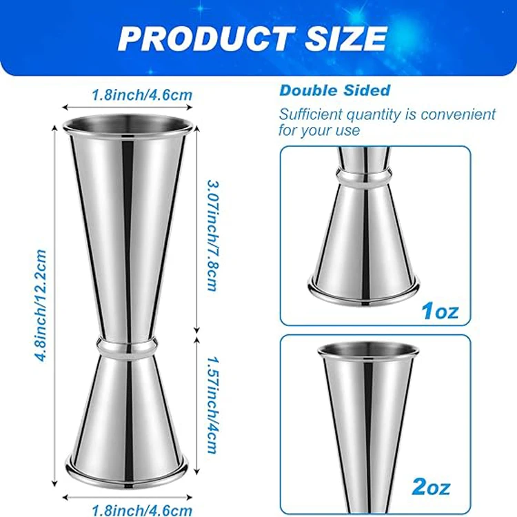 Heavy Duty 304 Stainless Steel Cocktail Double Jigger Ounce ...