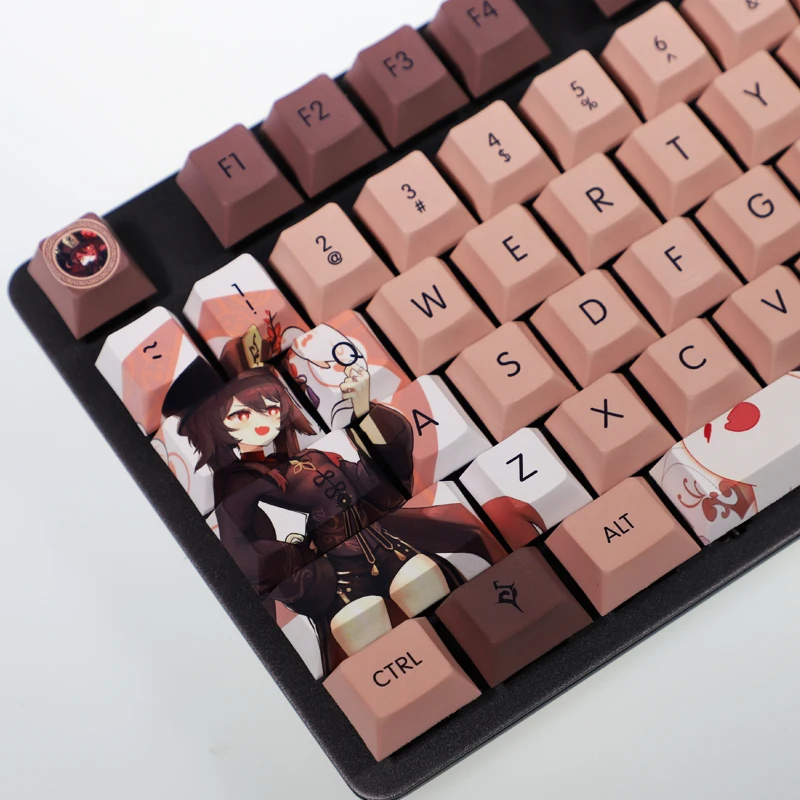 原神テーマ 胡桃 108キー PBT昇華転写 OEM/Cherry高さ 61/64/75/84/87