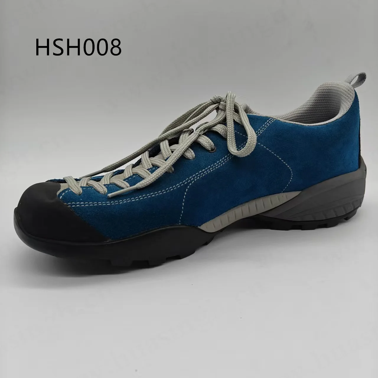 LXG,Mountain Exploration Cushioning EVA+rubber Sole Hiking Boots Blue Natural Suede Leather Vibrma Safety Jogger Shoes HSH008