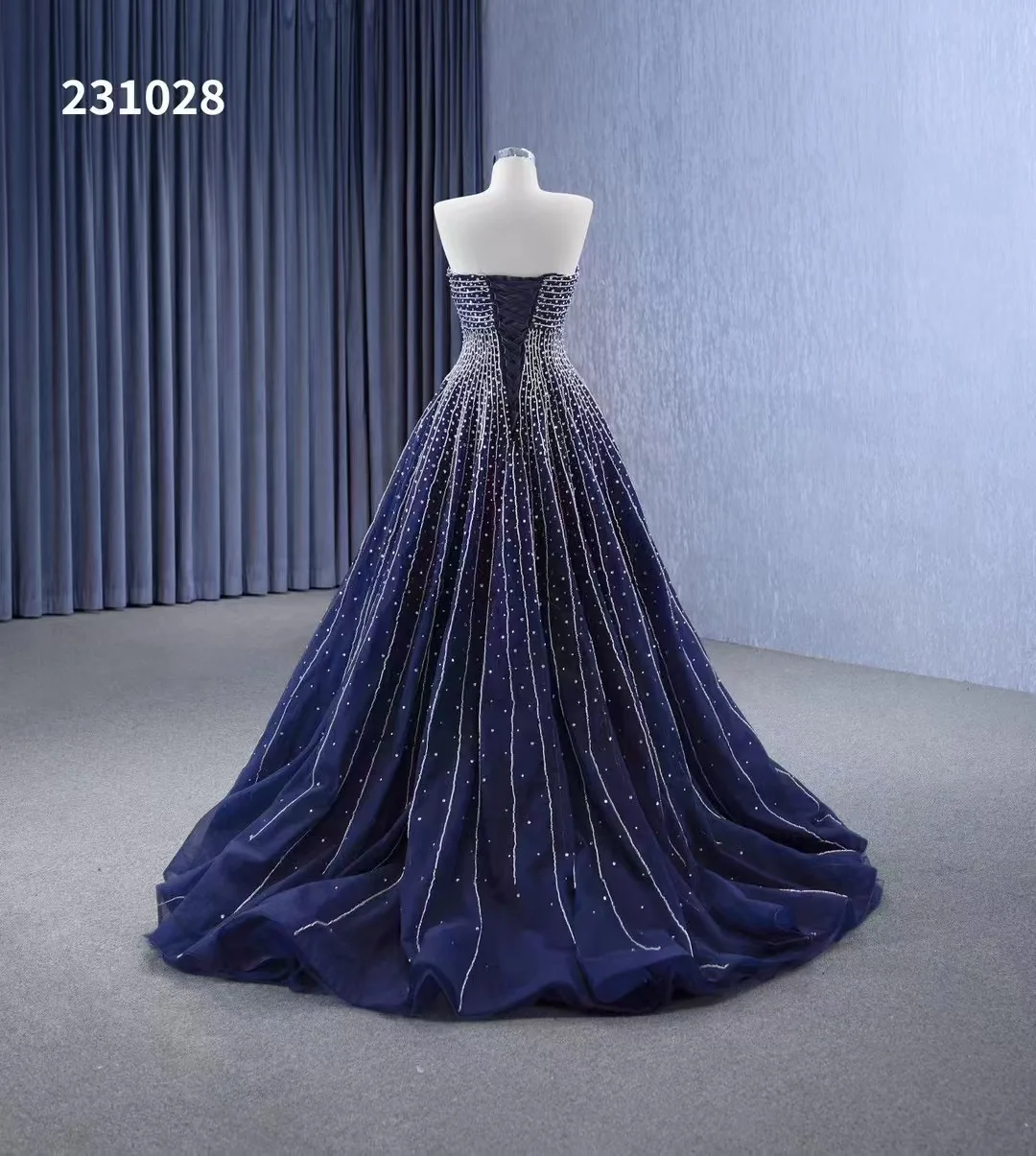 strapless open back dress Strapless Royal Blue Black Feathers Tight Short Prom Dresses, Feathers –  morievent main image 1