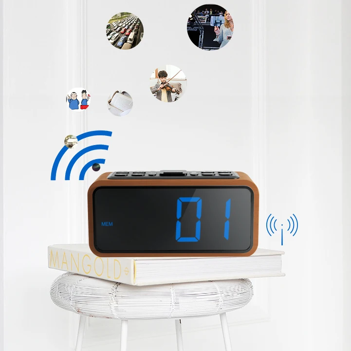 WE FM-wekkerradio, dual alarm met snooze-functie, 0,9 inch lcd-display, inclusief netadapter