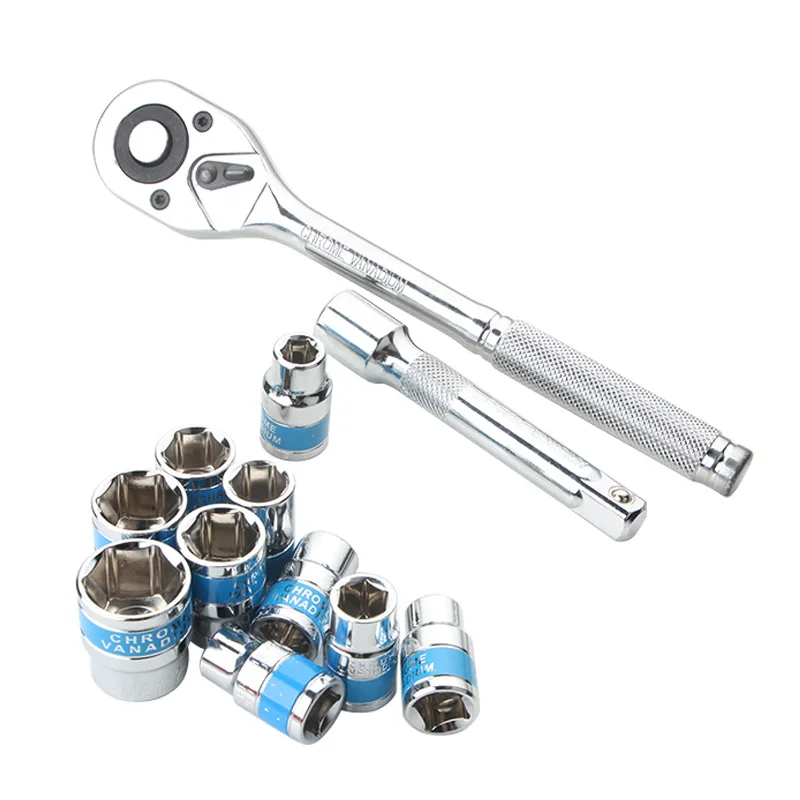 12Pcs Bike Torque Wrench Tool Set Socket Ratchet Wrench Socket Box Spanner Set