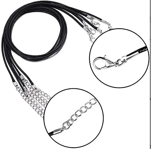black necklace cord 1.5mm/2.0mm braided leather
