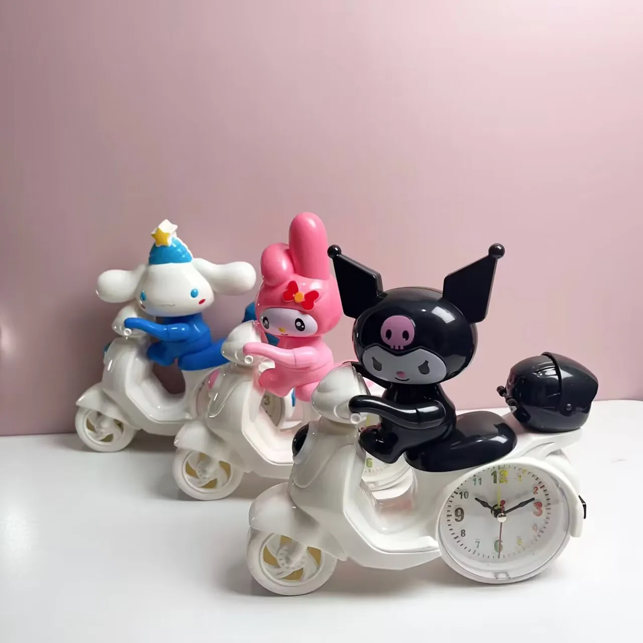 Botu Cartoon Sanrio Series Cinnamoroll Motorcycle Clock Kuromi Alarm ...