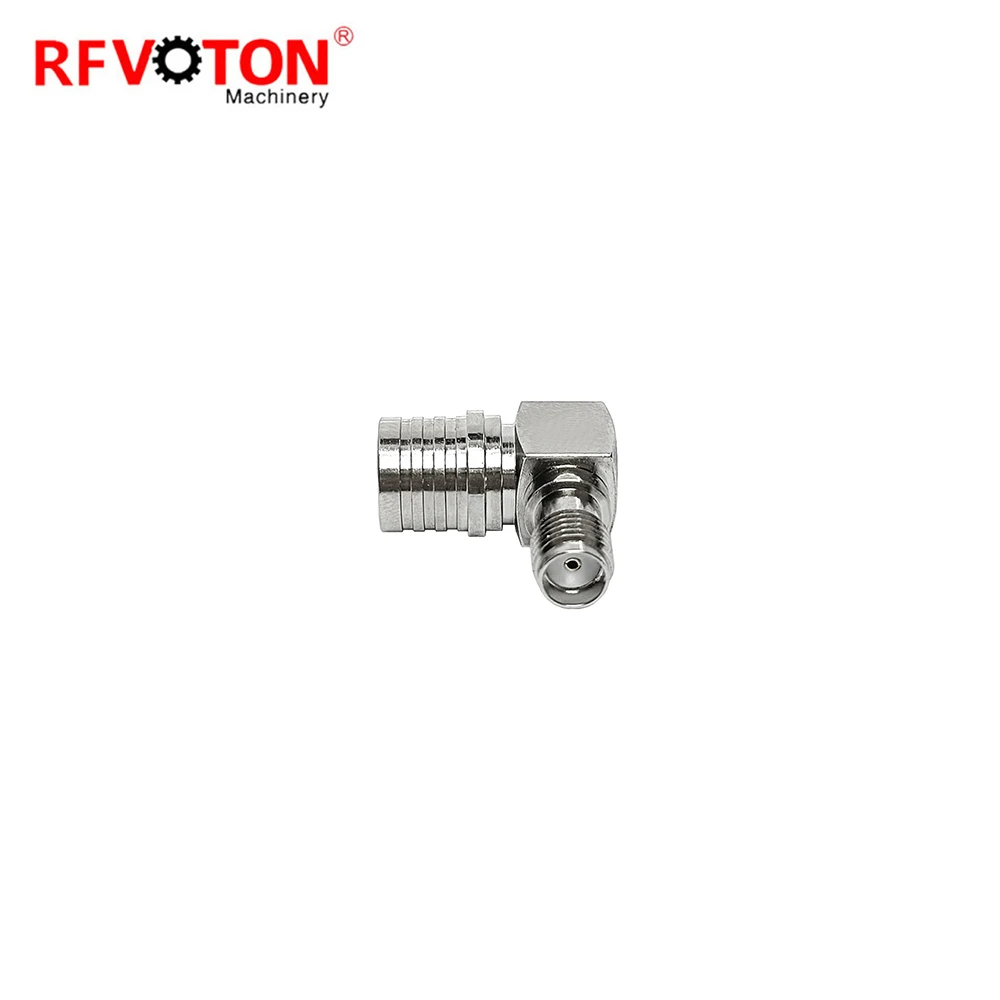 Adaptor QMA Male Plug To SMA Female Jack RF Connector Brass Right Angle R-A Elbow QMA To SMA Type factory