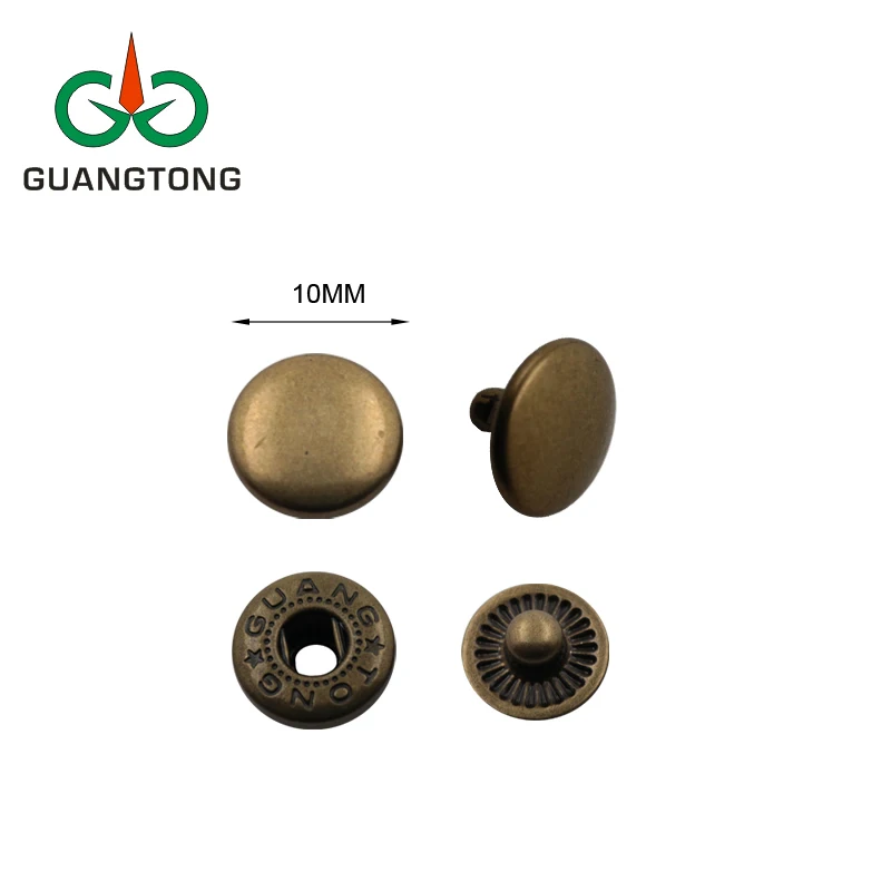 Wholesale 1# 10mm Metal copper Brass Snap Fastener Buttons for Clothes ...