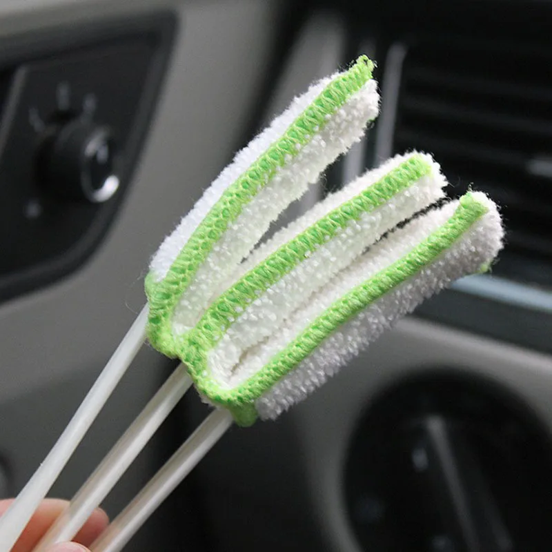 Car multi-purpose double head slit brush car air conditioning outlet cleaning keyboard shutters dust brush details