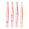 Four-piece eyebrow tweezers set-crystal ball elk dreamy style