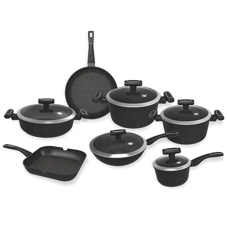 black kitchenware set