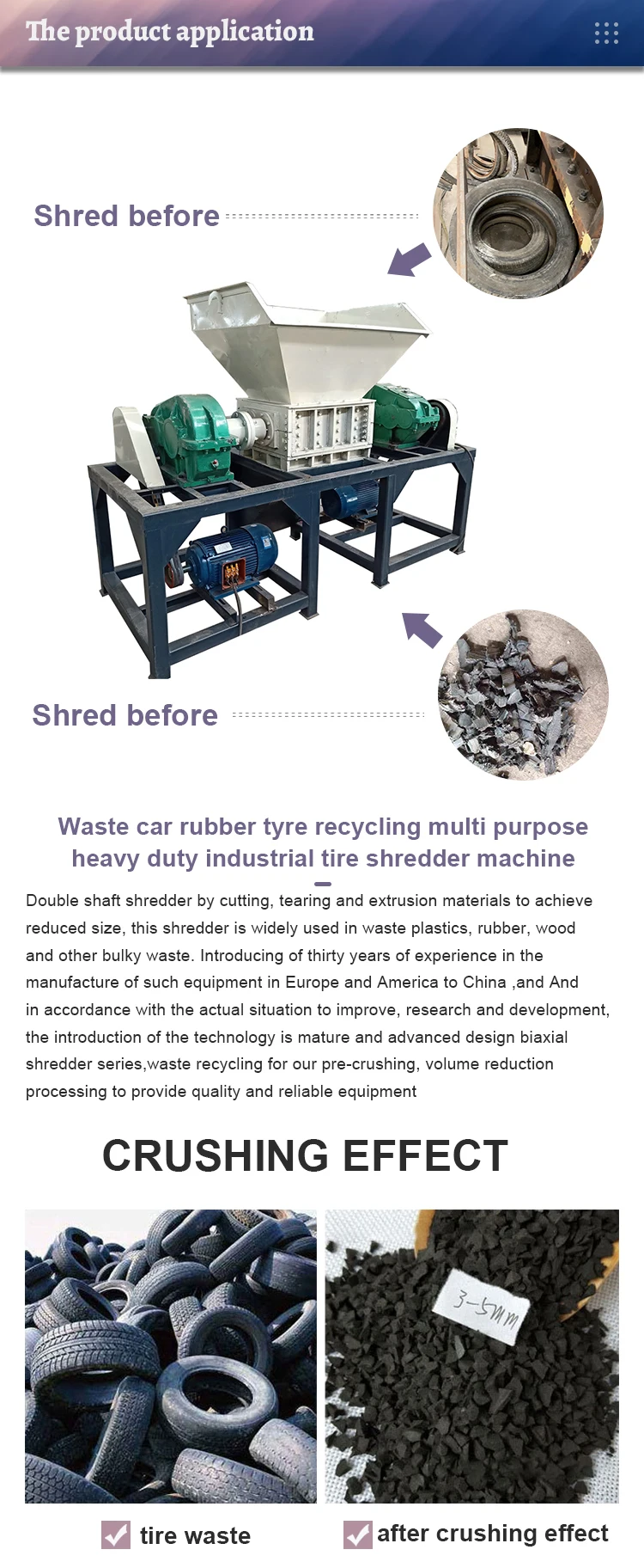 Compost shredder machine, Features & Application