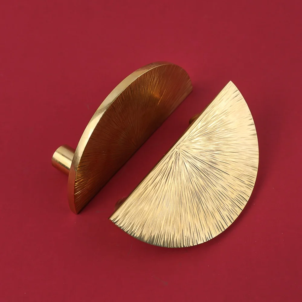 Maxery Solid Brass Half Moon Pull Handles Drawer Pull Handles