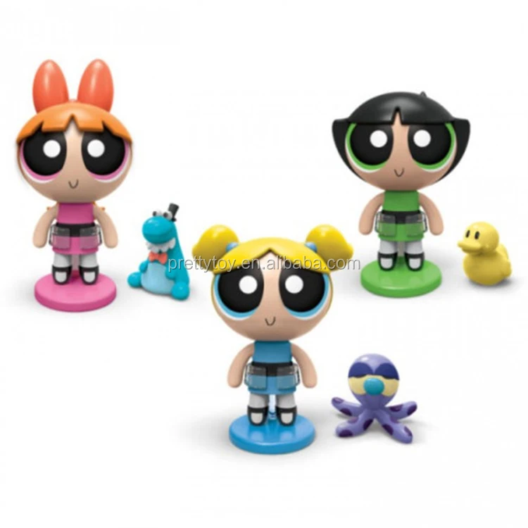 Customized Cartoon Action Figure Powerpuff Girl PVC Plastic Toy