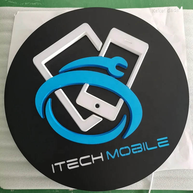 Kexian Custom Mobile Phone Shop Sign Board Led Business Signs Advertising Shop Name Logo Wall Signage