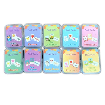 23 Custom Designs Montessori Early Educational English Paper Baby Flash Cards for Kids