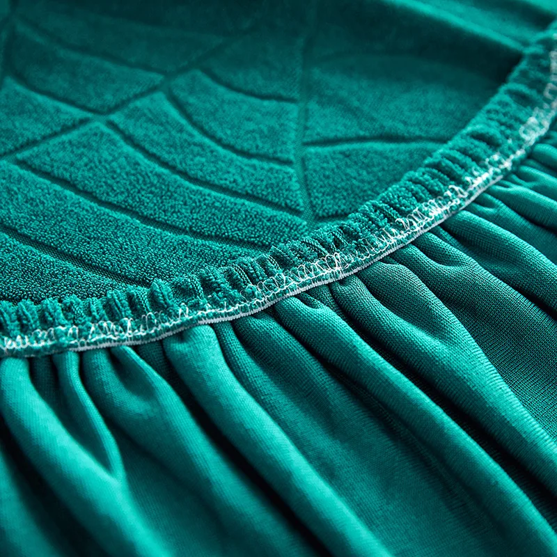 Amazon простой лист узор спандекс жаккардовый тисненый водонепроницаемый эластичный стрейч 3 4 места секционный диван Чехлы