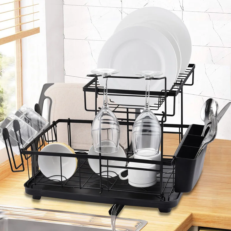 Xiangyu Large Capacity Dish Drying Rack With Drainboard 2tier Dish