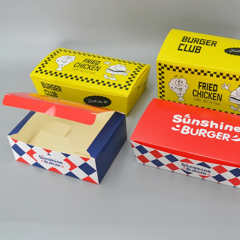 Custom Takeaway French Fries Fast Food Packaging Burger Box