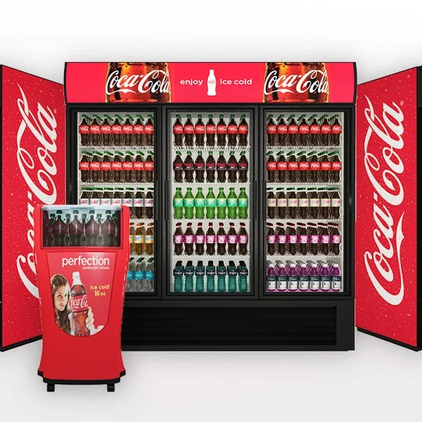 优质立式百事饮料冰箱,用于饮料展示和促销饮料冷却器制冷设备