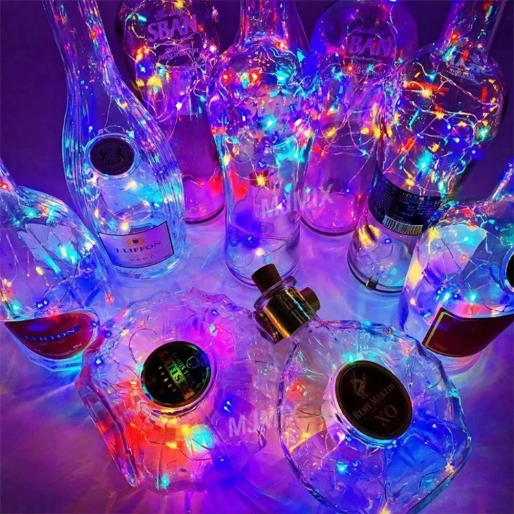 Multicolor Led Wine Bottle String Lights Battery Powered 20LED Bottle Cork Lights Starry Fairy String Lights