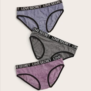 Good Quality Comfortable White Letter Printed Briefs Panty Women Cotton Underwear