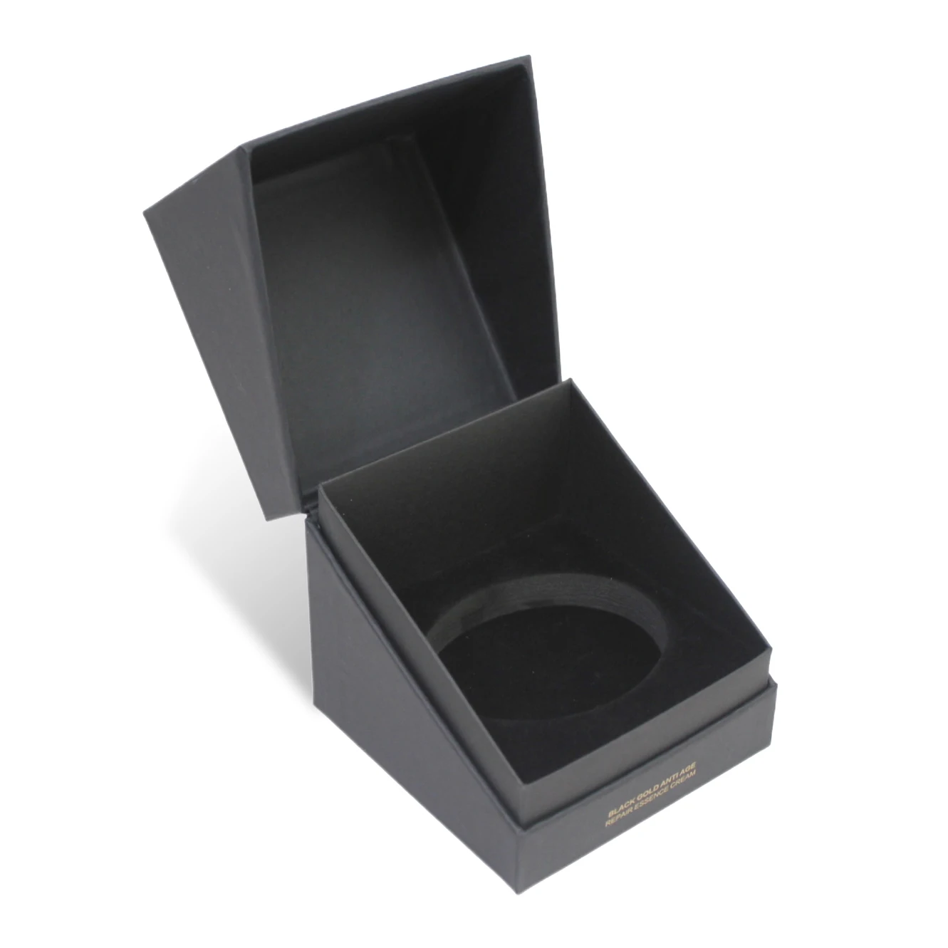 Wholesale Cheap Eco Friendly Luxury Black Candle Box Sticker Chalk Perfume Craft Fold Paper Box Packaging With Lid Candle Jar details