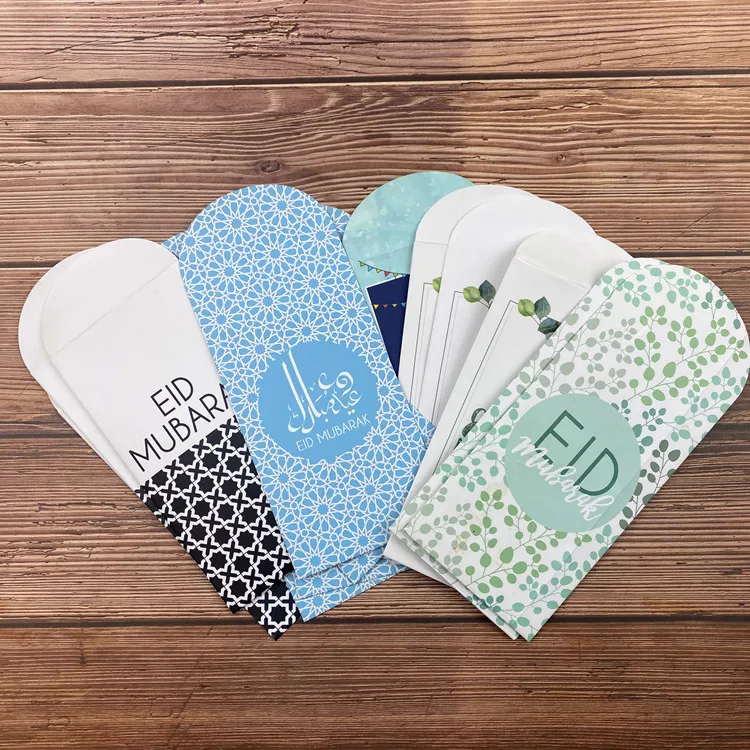 Custom Logo C5 C6 Business Envelope Full Color Printed Lucky Festival Money Envelopes New Design for Eid Greeting Packaging