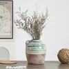 Vase en porcelaine Farmhouse vert et marron2
