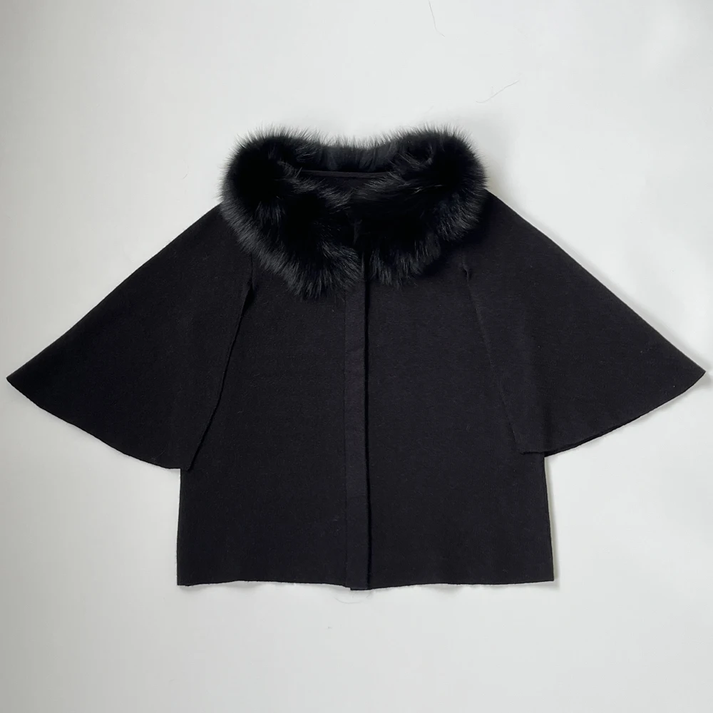 Cape Poncho Zara Jacke Mit Fellkragen Zara Knit Cape Coat Cape