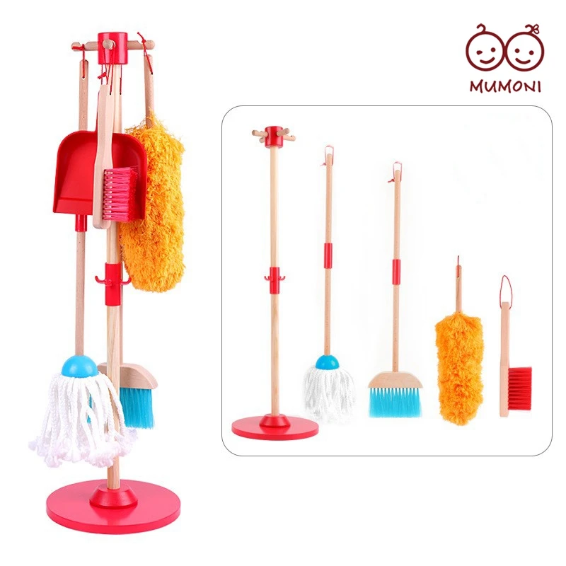Лидер продаж принадлежности для уборки дома деревянные инструменты забавные детские игрушки 10 шт. в
