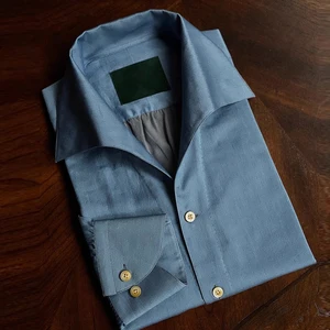 OEM Custom Italian Men's Shirts Wholesale Supplier for Parties Weddings Business Casual Wear and High-End Tencel Denim Shirts