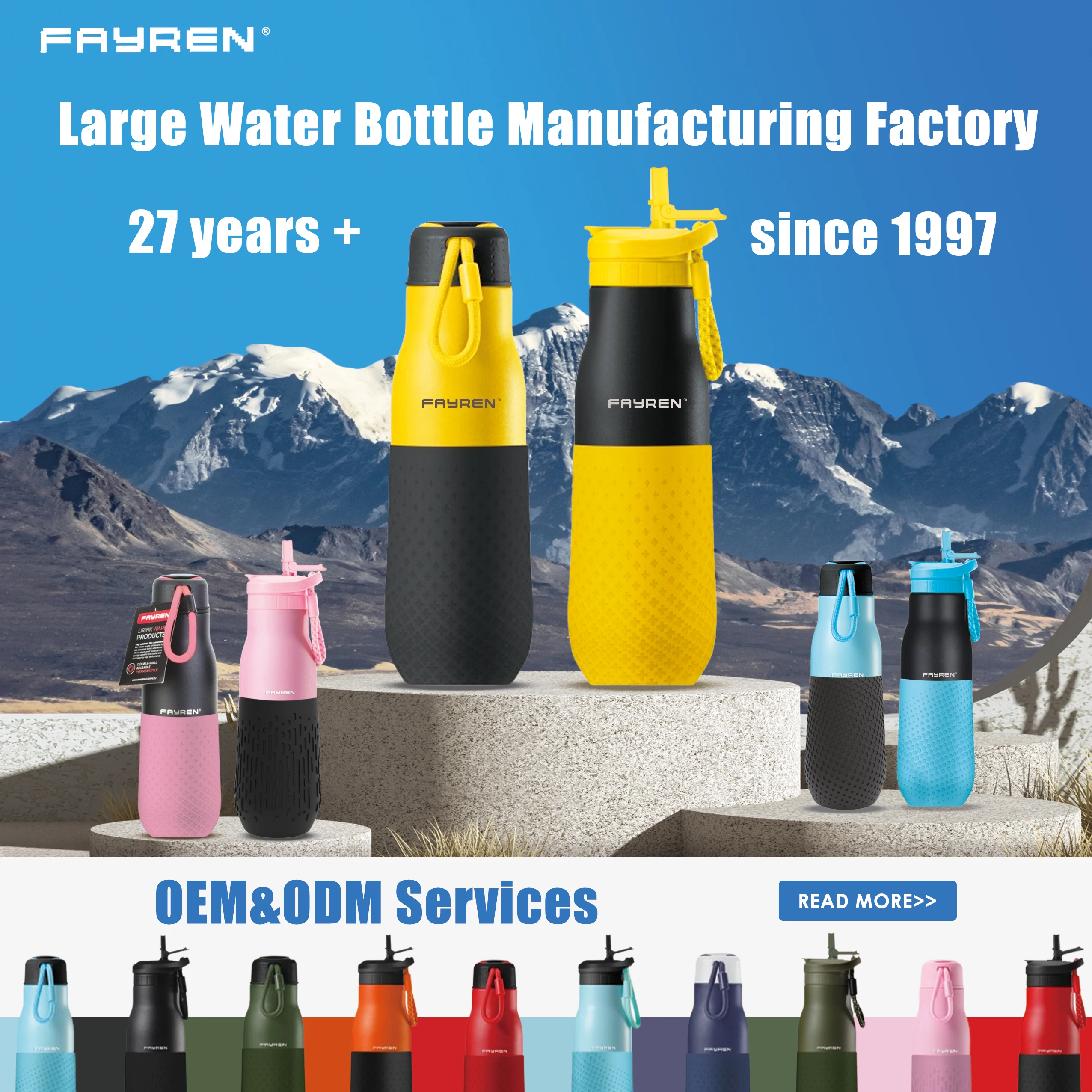 Factory Oem Portable 350ml 500ml 750ml Drinking Water Bottle Stainless Steel Sports Thermal Flask with Straw Keeps Cold & Warm