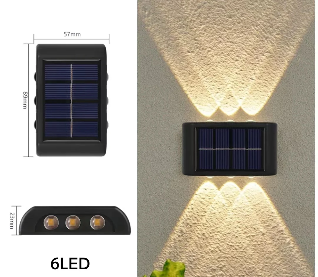 4LED 6LED 8LED 10LED 12LED 16LED up and Down Solar Wall Light Outdoor Decoration Garden Courtyard Home Wall Light Waterproof