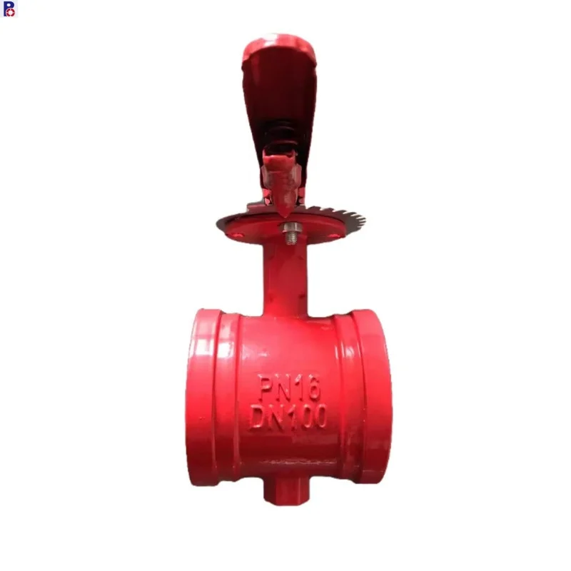 Handle Lever Limit Switch Fire Fighting Grooved End Butterfly Valve ...