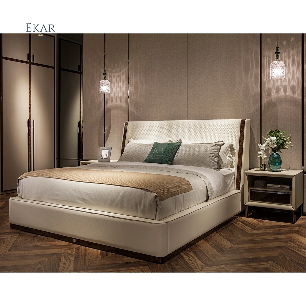 Classic Wood Veneer Bedroom Bed - Timeless Elegance for Your Sanctuary