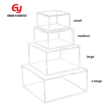 Custom Transparent Clear Acrylic Boxes Classic Style Rectangle PMMA Gift Storage Box With Lid