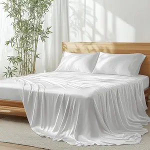 100% Organic Bamboo Bedding Sheet Sets Cooling  Breathable Silk Soft 100% Bamboo Duvet Cover Set