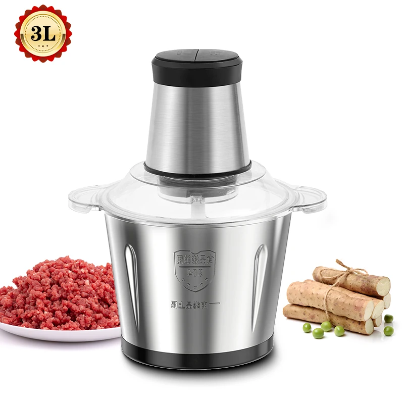 Multi-function Hotsale Home Kitchen Food Processor Mixer Household Meat Mincer Vegetable Chopper 3L Minielectric Meat Grinder