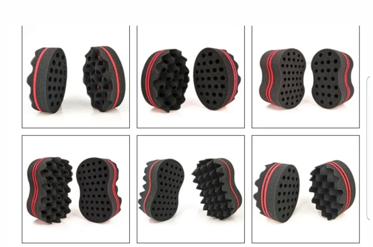 Magic Double Sides Twists Curling Multi Hole Curly Hair Sponge for Barbershop and Beauty Salon