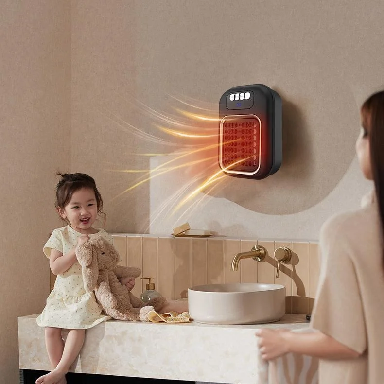 インテリジェントサーモスタット ミニヒーター 小型家庭用ヒーター ハンギングデザイン 電気ヒーター ポータブル 壁掛け 温風ブロワー 5