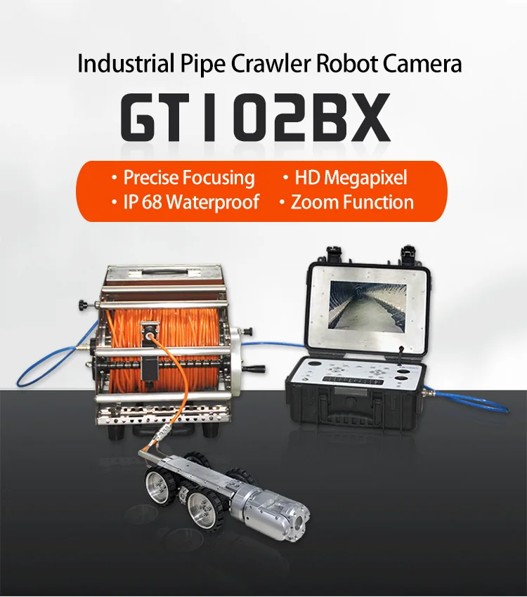 Waterproof Pipe Crawler Robot Cctv Camera Sewer Drain Pipeline