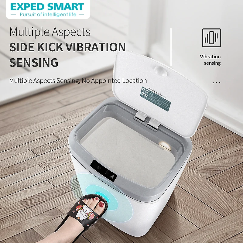 16L Intelligent Induction Automatic Sensing Trash Can Smart Dustbin Trash Bin Living Room Rubbish Office Smart Electric with Lid