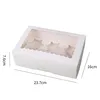 6 bandejas blancas tipo caja - con ventana y borde de encaje