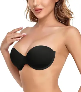 Silicone  Half Cup Seamless Push Up Strapless Backless Bra Cup Lace silicone bra  strapless push up bra