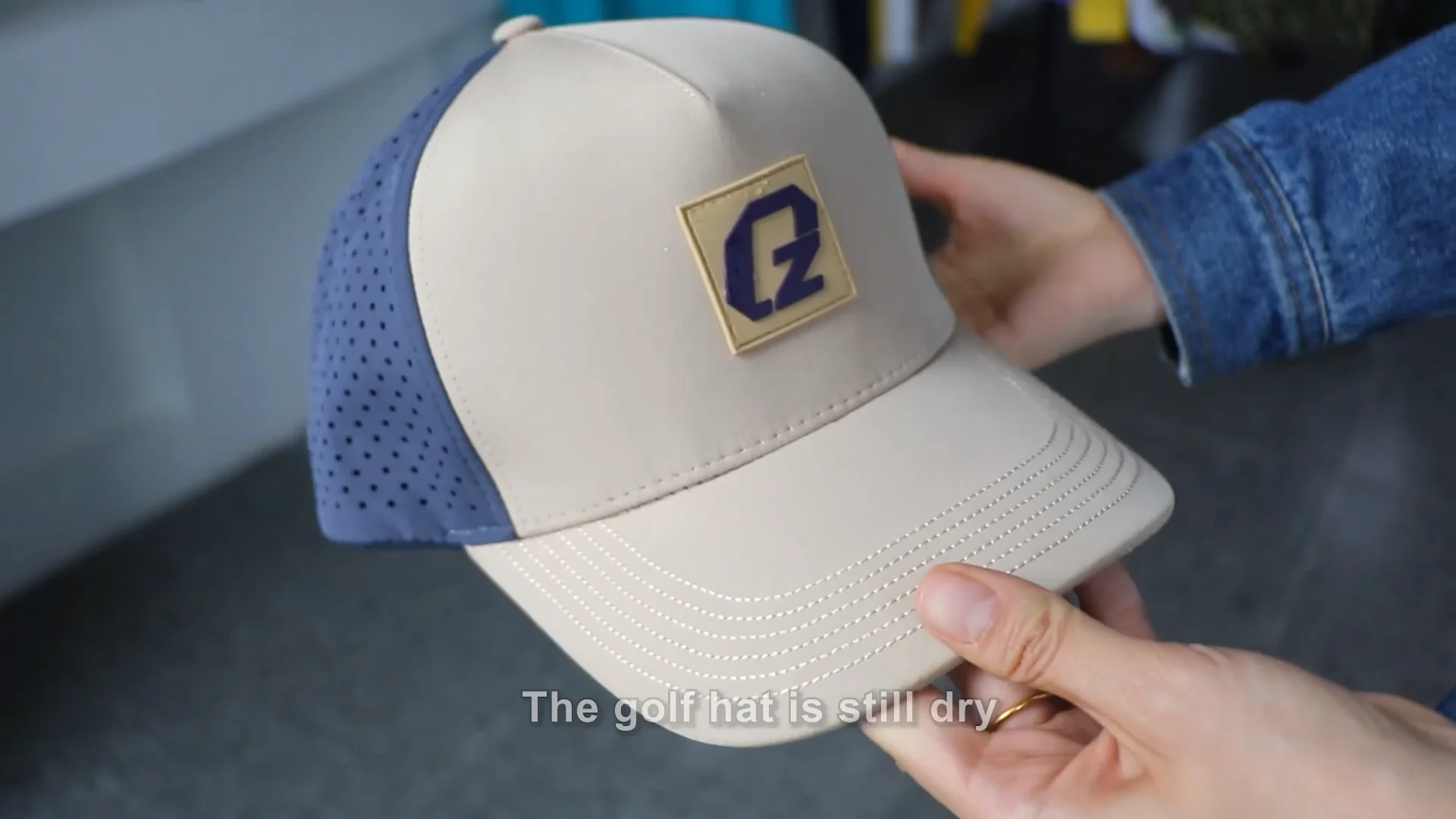 Waterproof Laser Cut Hole Perforated Hat Embroidery Logo 5 Panel Rope ...