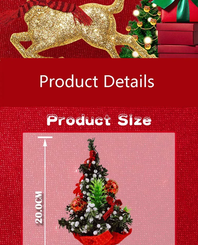 Christmas Mini Christmas Tree Small Handmade Desktop Ornaments 20cm Christmas Tree Decorations