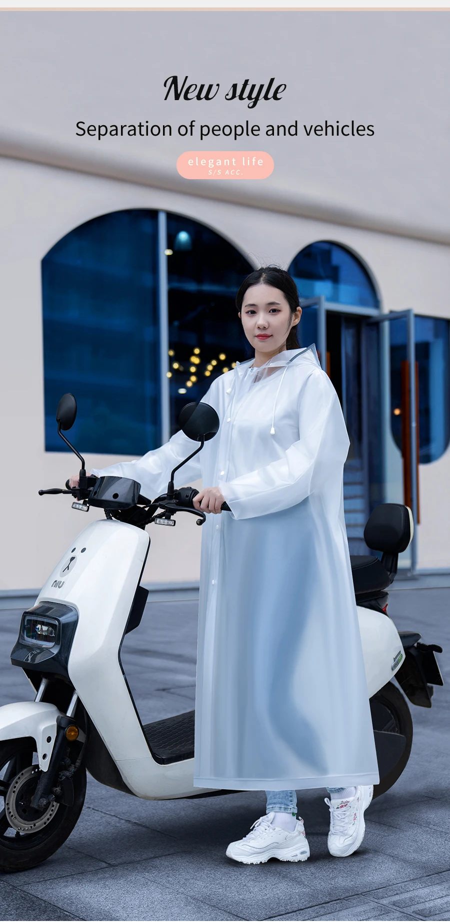 custom unisex Raincoat long full-body modern female single electric battery car adult rain coat one-piece factory