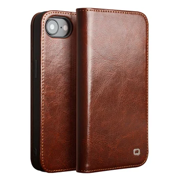 QIALINO 100% China Brand Handmade Premium Leather Wallet Phone Protective Case for iPhone 16E