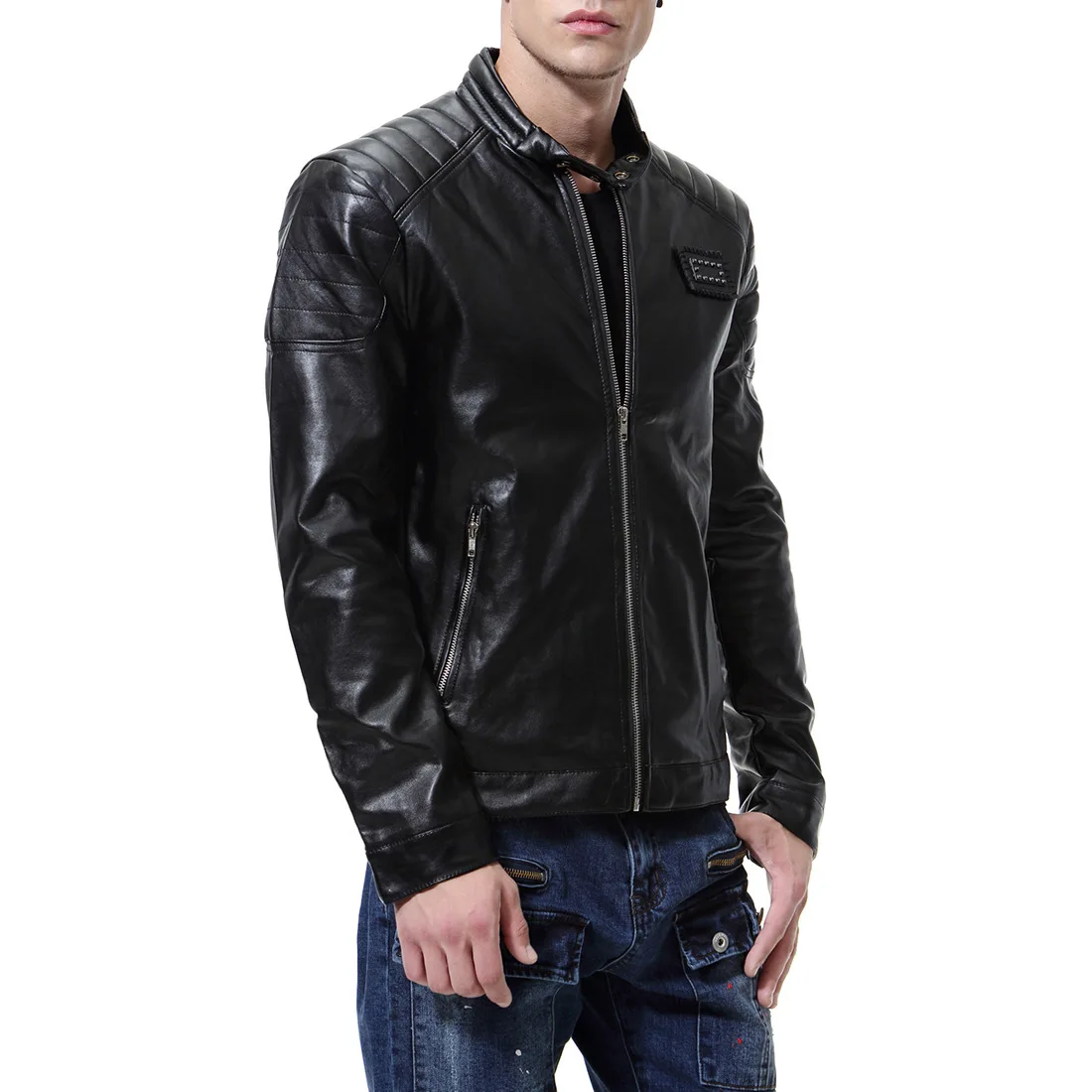 Sidiou Group, модная мужская мотоциклетная куртка из искусственной кожи для мужчин